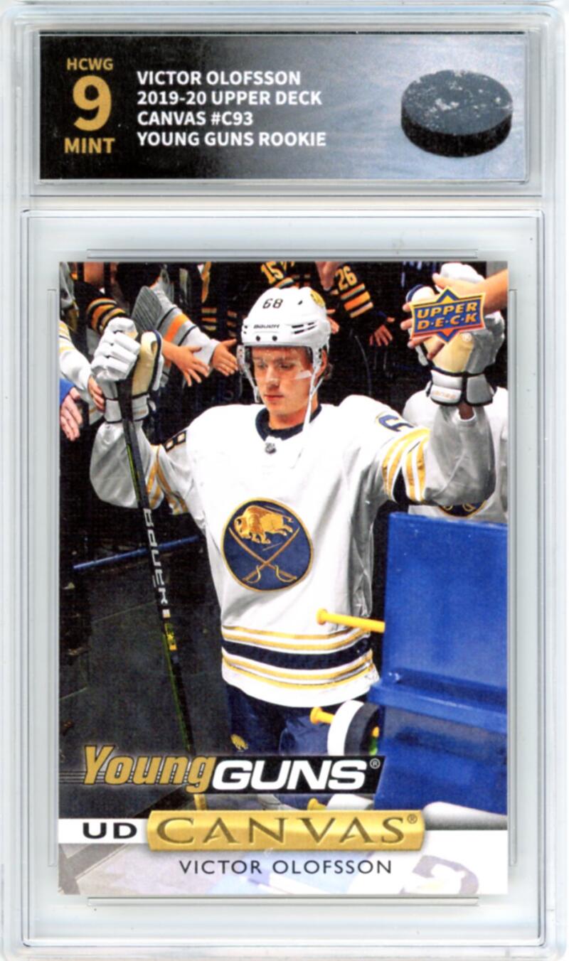 2019-20 Upper Deck Canvas #C93 Victor Olofsson Young Guns RC - Graded HCWG 9 Image 1