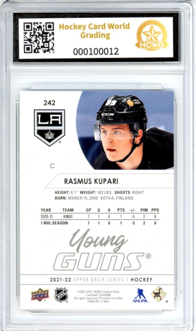 2021-22 Upper Deck #242 Rasmus Kupari Young Guns RC - Graded HCWG 9 Image 2