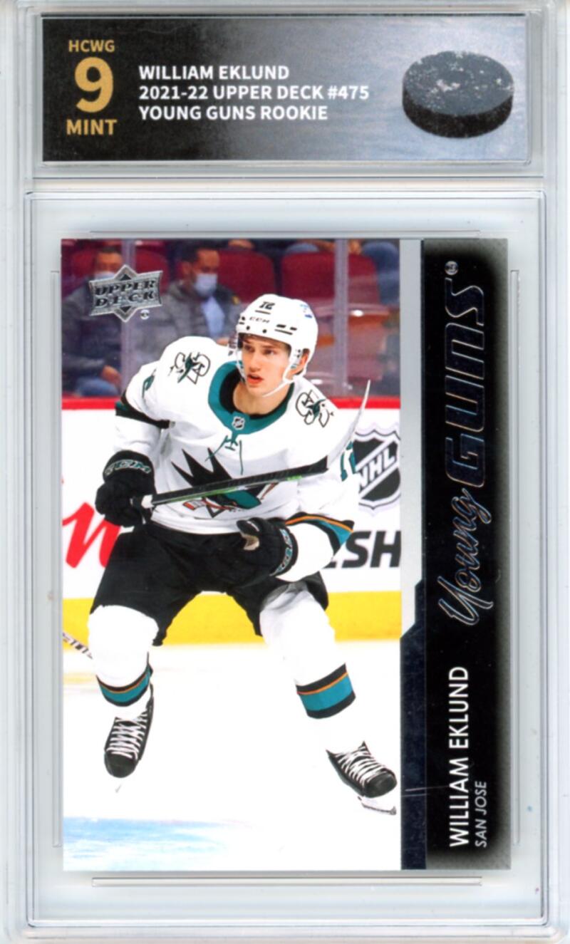 2021-22 Upper Deck #475 William Eklund Young Guns RC - Graded HCWG 9 Image 1