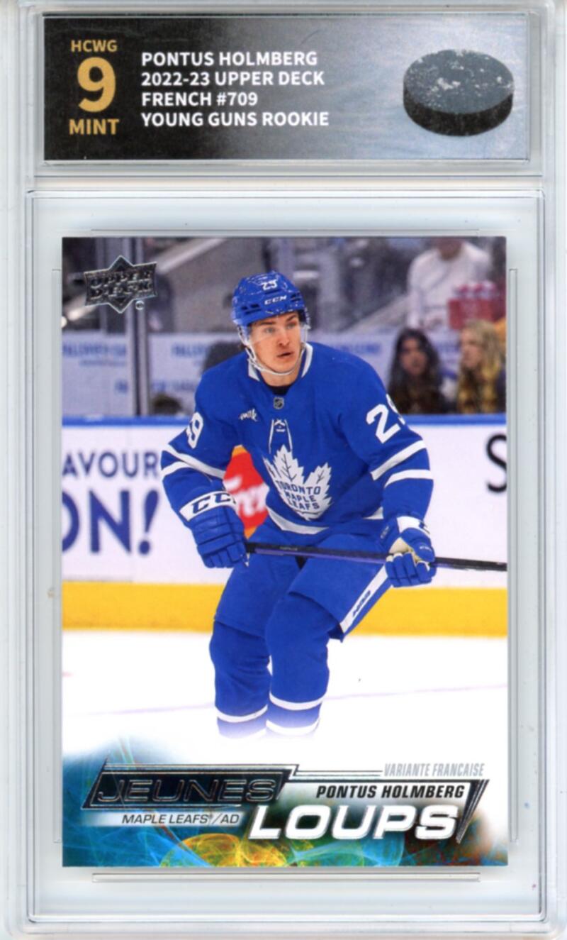 2022-23 Upper Deck French #709 Pontus Holmberg Young Guns RC - Graded HCWG 9 Image 1