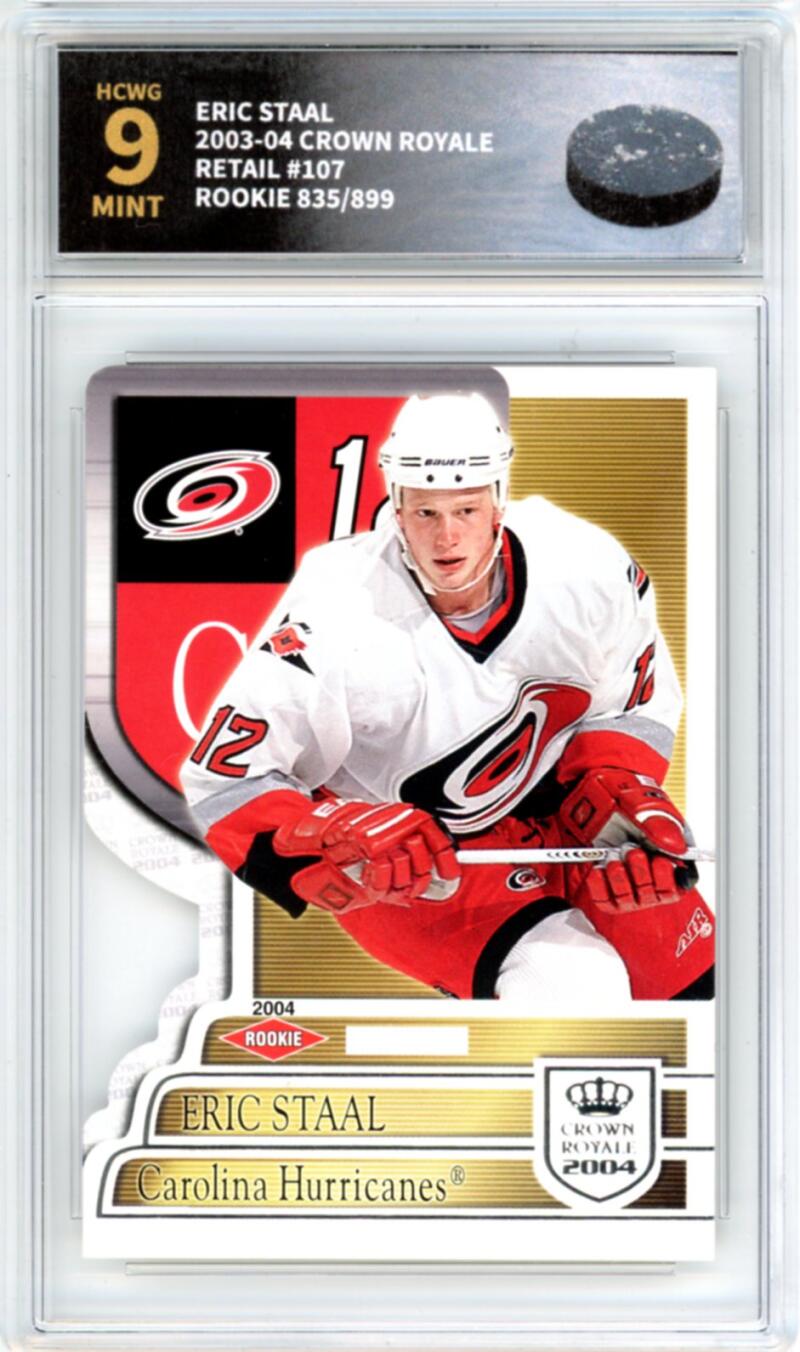 2003-04 Crown Royale Retail #107 Eric Staal 835/899 Rookie RC - Graded HCWG 9 Image 1