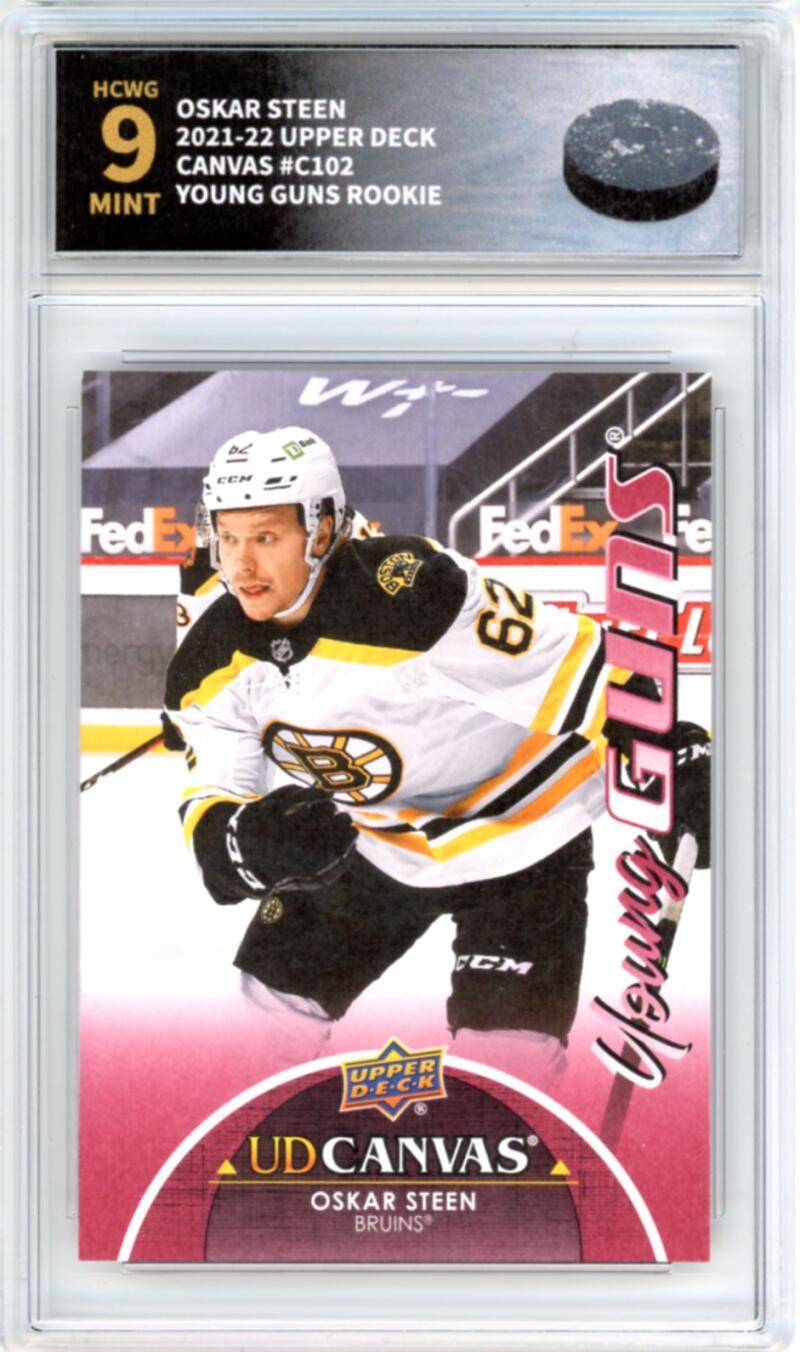 2021-22 Upper Deck Canvas #C102 Oskar Steen Young Guns RC - Graded HCWG 9 Image 1