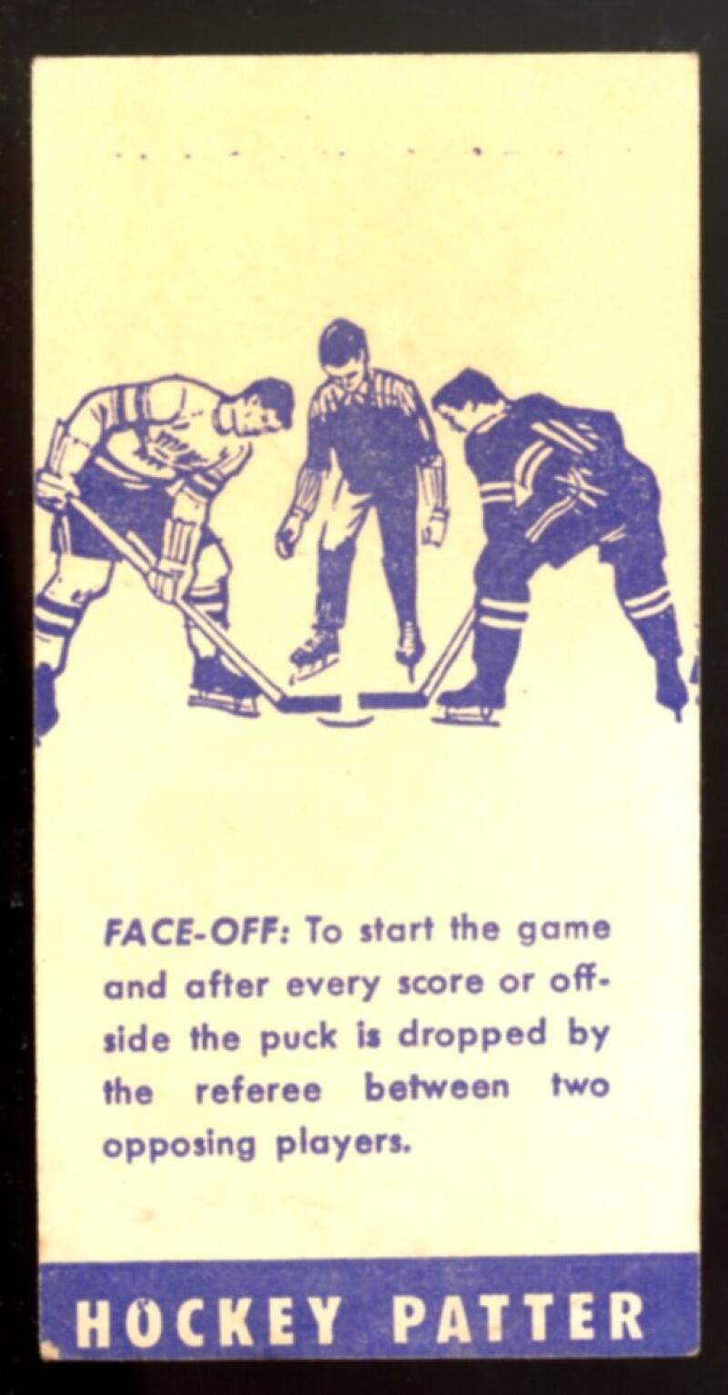 1961 Pattersonâs Hockey Patter #D Face-Off - Extremely Rare - V99006 Image 1