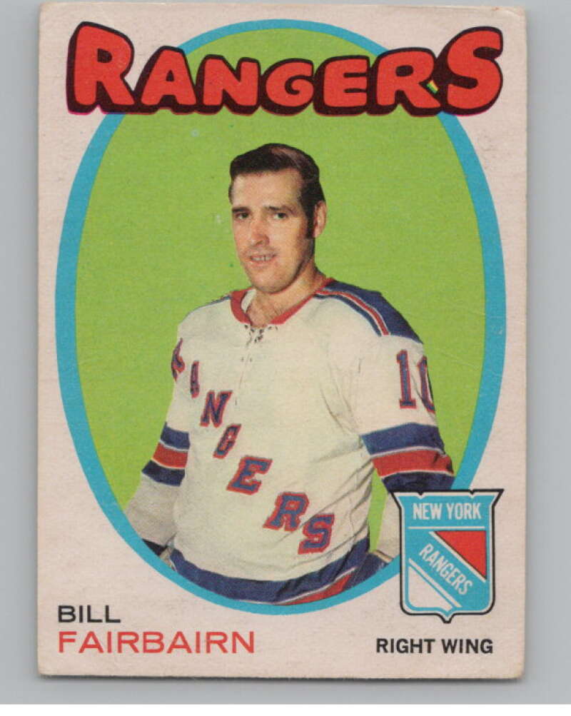1971-72 O-Pee-Chee #215 Bill Fairbairn RC Rookie Rangers V99048 Image 1