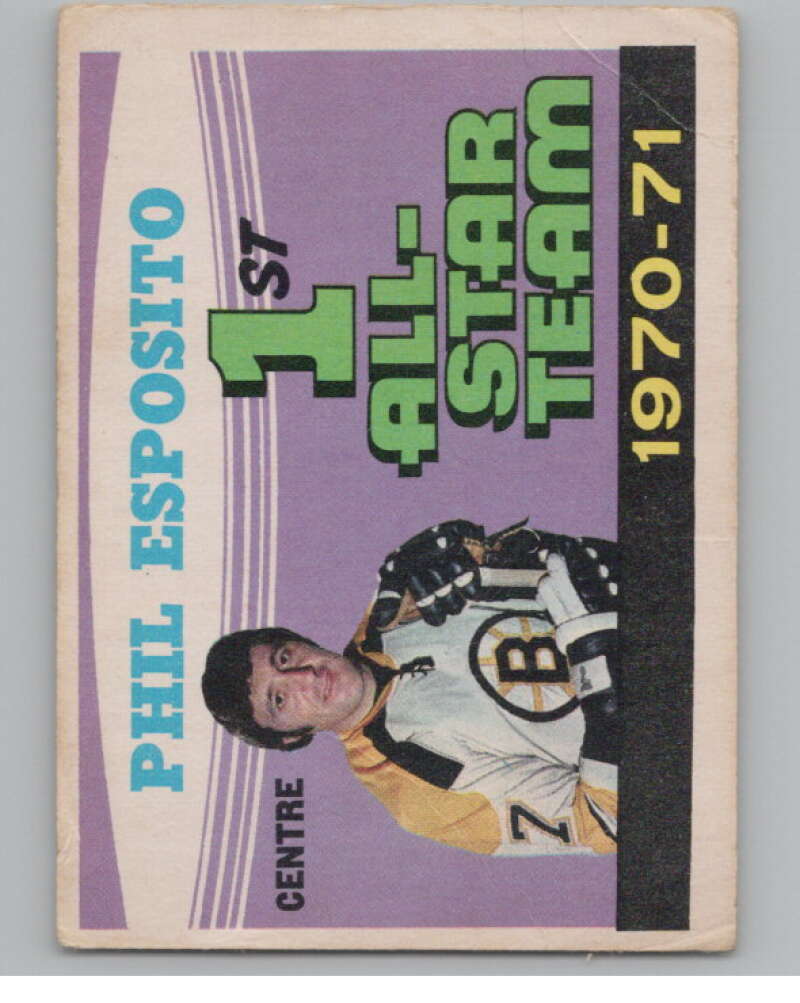 1971-72 O-Pee-Chee #253 Phil Esposito UER AS Boston Bruins V99060 Image 1