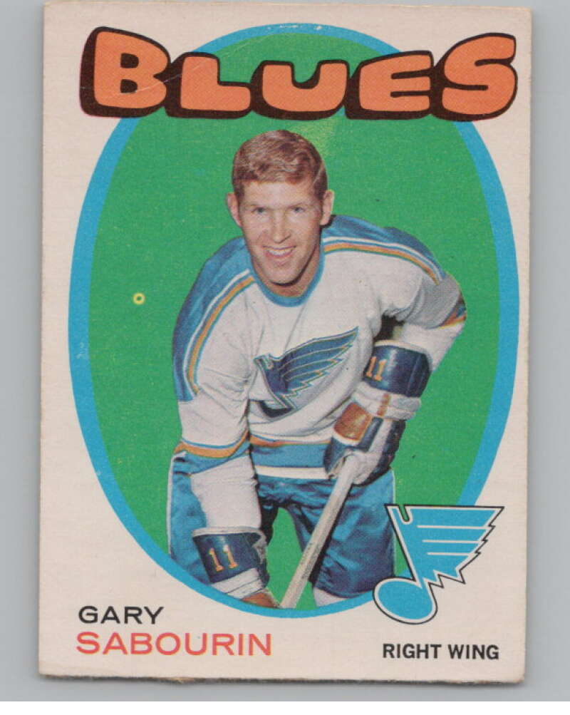 1971-72 O-Pee-Chee #13 Gary Sabourin St. Louis Blues V99073 Image 1