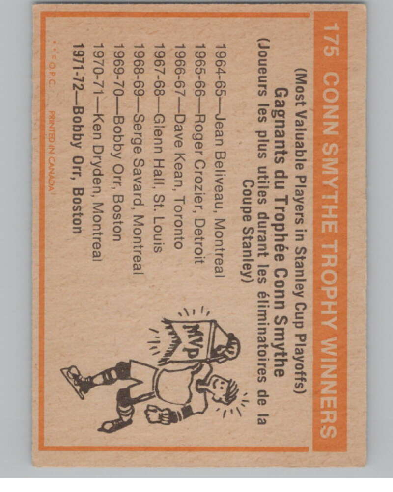 1972-73 O-Pee-Chee #175 Conn Smythe Winners V99561 Image 2