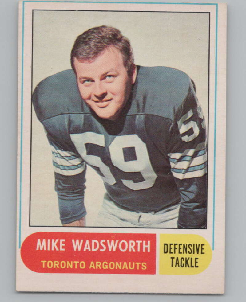1968 O-Pee-Chee CFL #38 Mike Wadsworth Toronto Argonauts 101052 Image 1