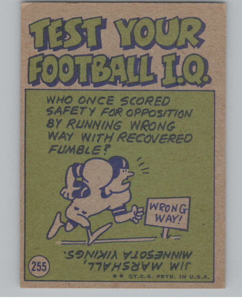 1972 Topps #255 Vic Washington IA San Francisco 49ers 101129 Image 2