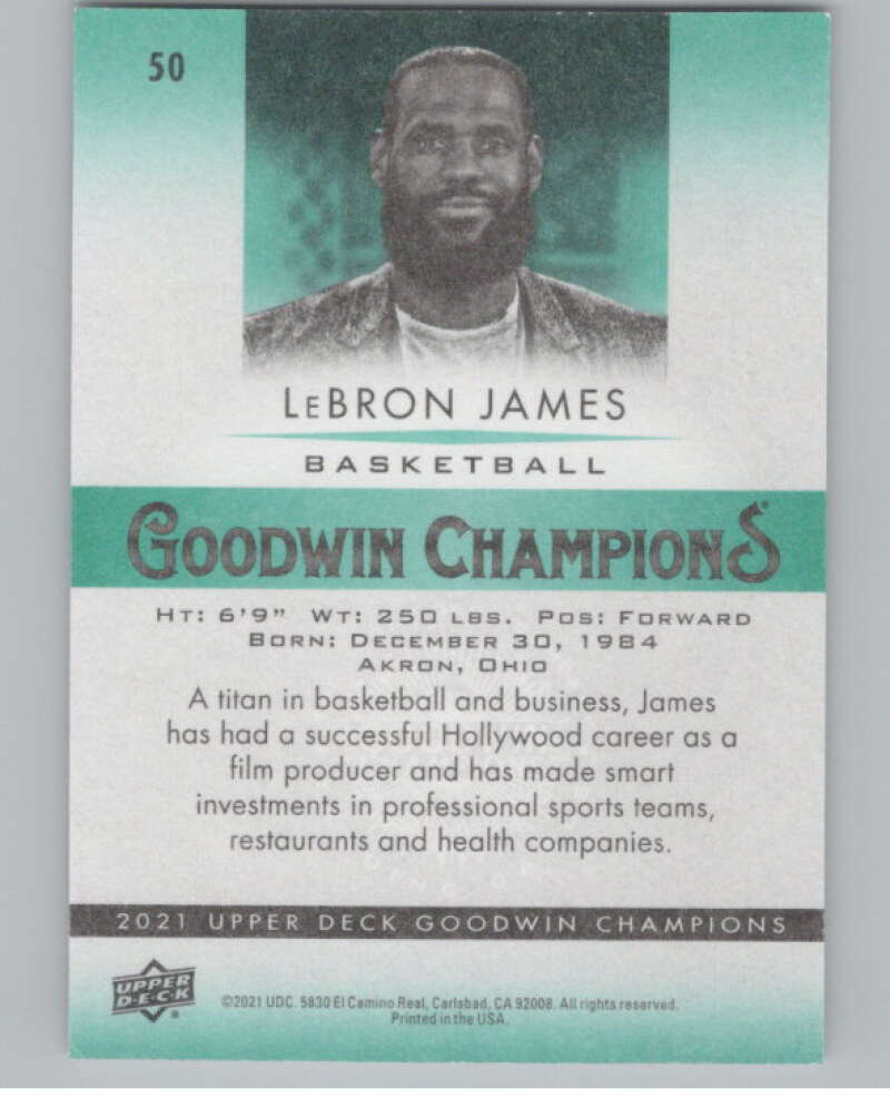 2021 Upper Deck Goodwin Champions #50 LeBron James V101160 Image 2