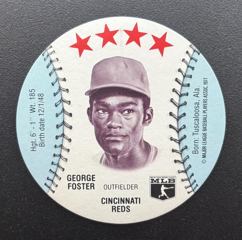 1976 MSA Buckmans Zipz Discs George Foster Baseball Cincinnati Reds Image 1