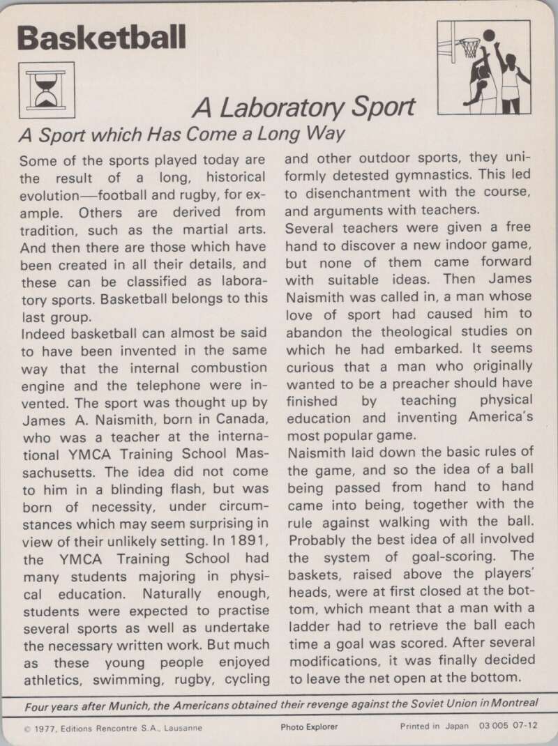 1977 Sportscaster #712 A Laboratory Sport Basketball Photo Card Image 2