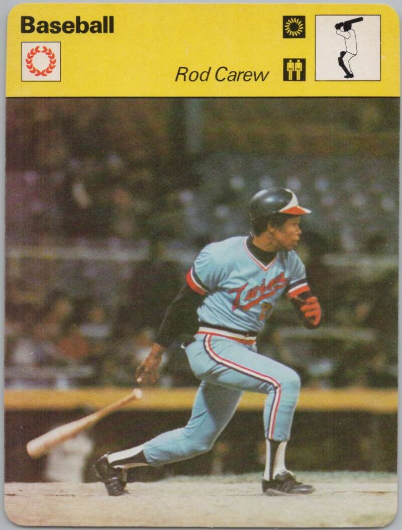 1977 Sportscaster #1007 Rod Carew Baseball Photo Card Image 1