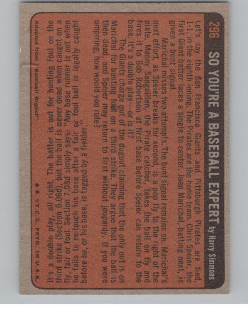 1972 Topps #296 Dick Dietz IA San Francisco Giants V101410 Image 2