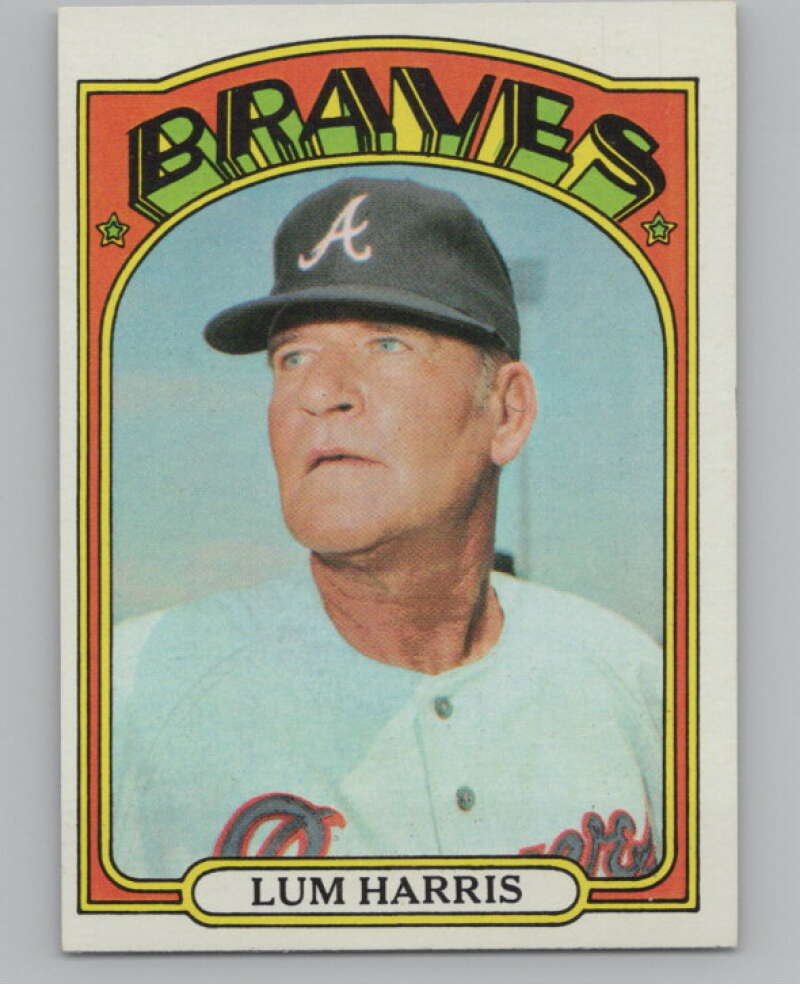 1972 Topps #484 Lum Harris MG Atlanta Braves V101460 Image 1