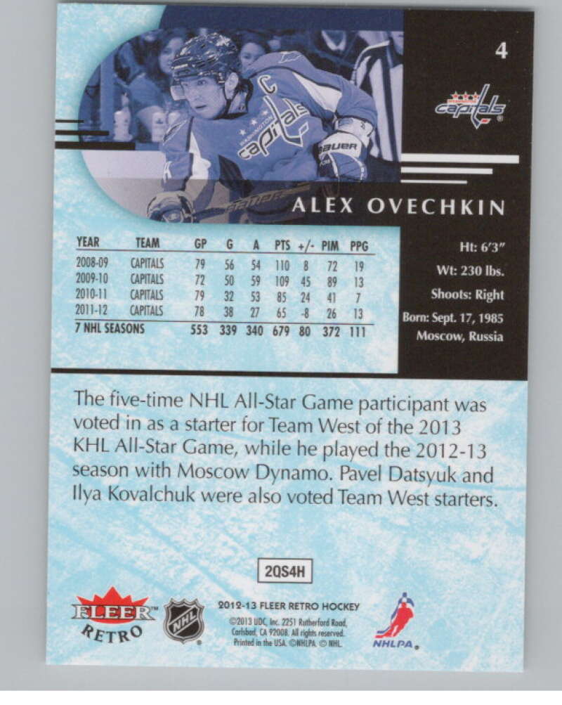 2012-13 Upper Deck Fleer Retro #4 Alexander Ovechkin Capitals V101972 Image 2