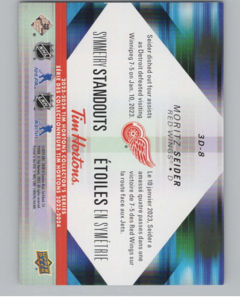 2023-24 Upper Deck Tim Hortons Symmetry Standouts #3D-8 Moritz Seider V102490 Image 2
