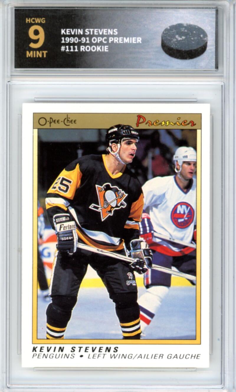 1990-91 OPC Premier #111 Kevin Stevens Rookie RC - Graded HCWG 9 Image 1