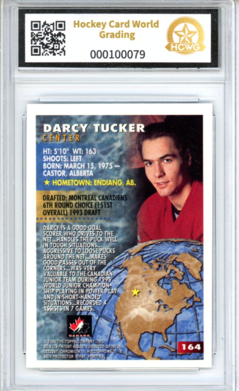 1994-95 Finest #164 Darcy Tucker Rookie RC - Graded HCWG 9 Image 2