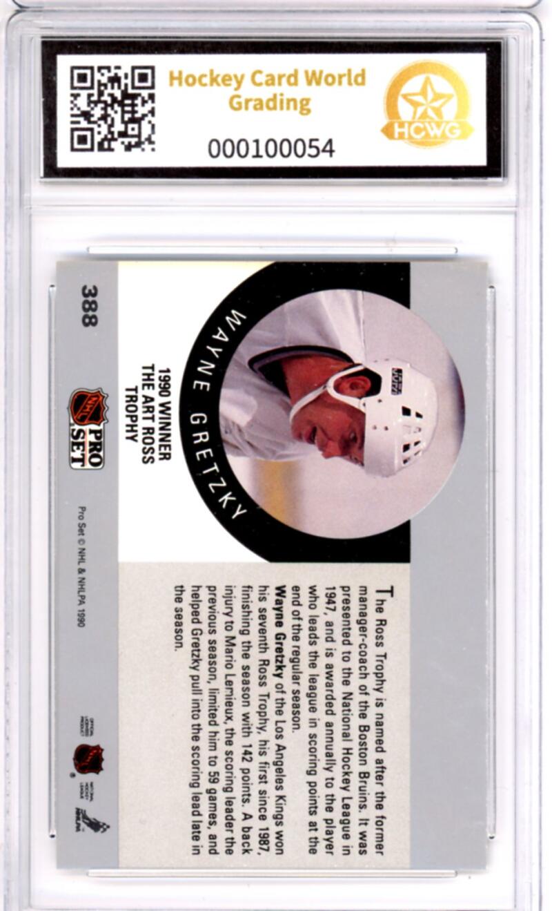 1990-91 Pro Set #338 Wayne Gretzky Art Ross - Graded HCWG 9 Image 2