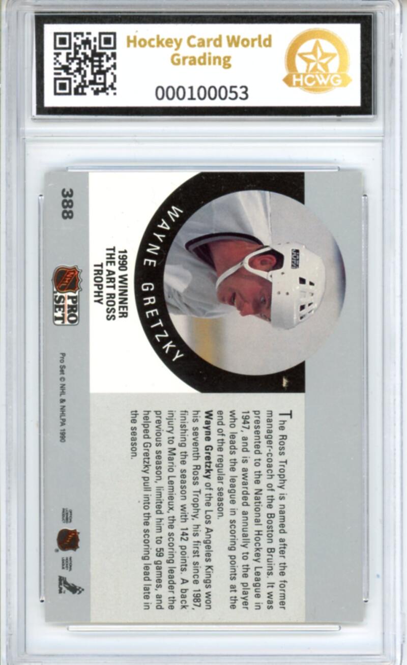 1990-91 Pro Set #338 Wayne Gretzky Ross - Graded HCWG 9 Image 2