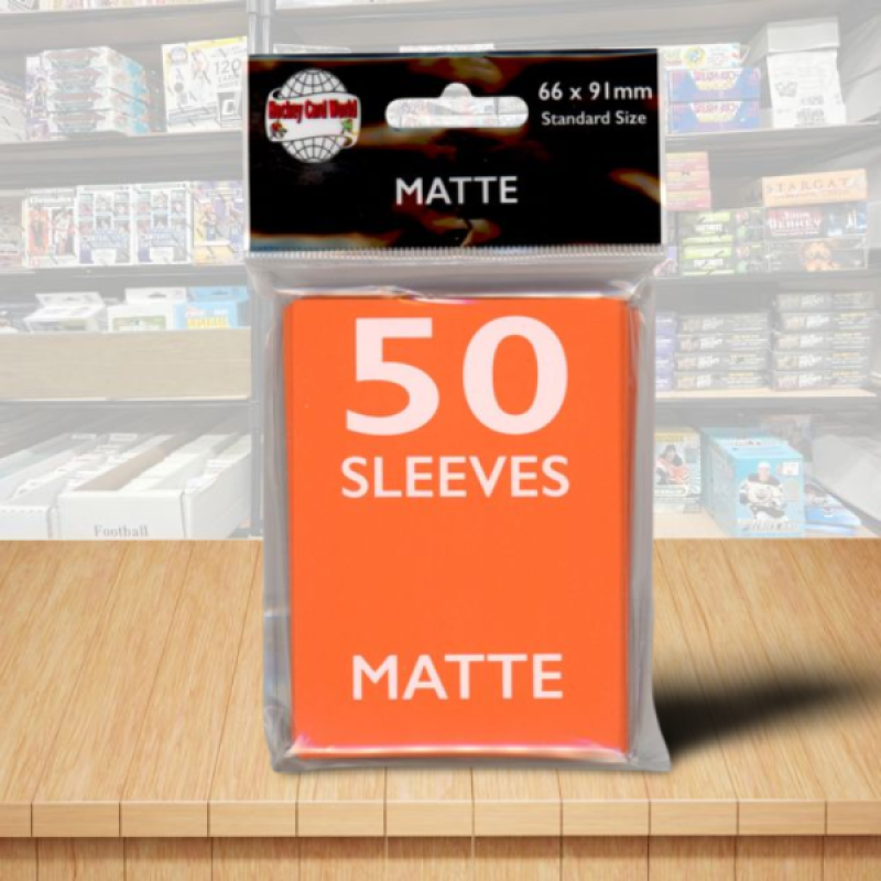 Hockey Card World Matte Standard Game Card Sleeves 50 Count - Orange Hockey Card World Matte Standard Game Card Sleeves 50 Count - Orange