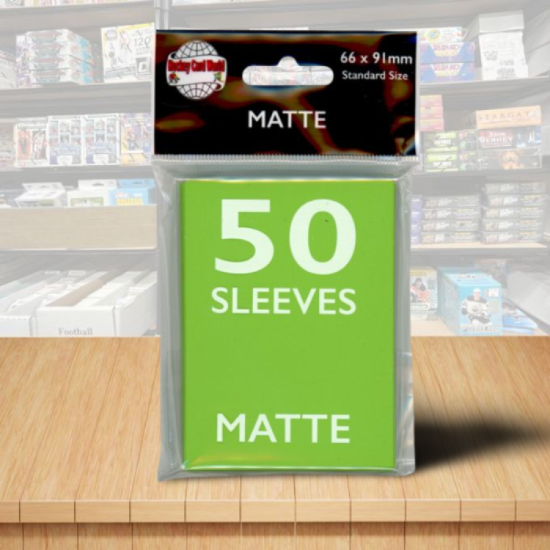 Hockey Card World Matte Standard Game Card Sleeves 50 Count - Lime Green Hockey Card World Matte Standard Game Card Sleeves 50 Count - Lime Green