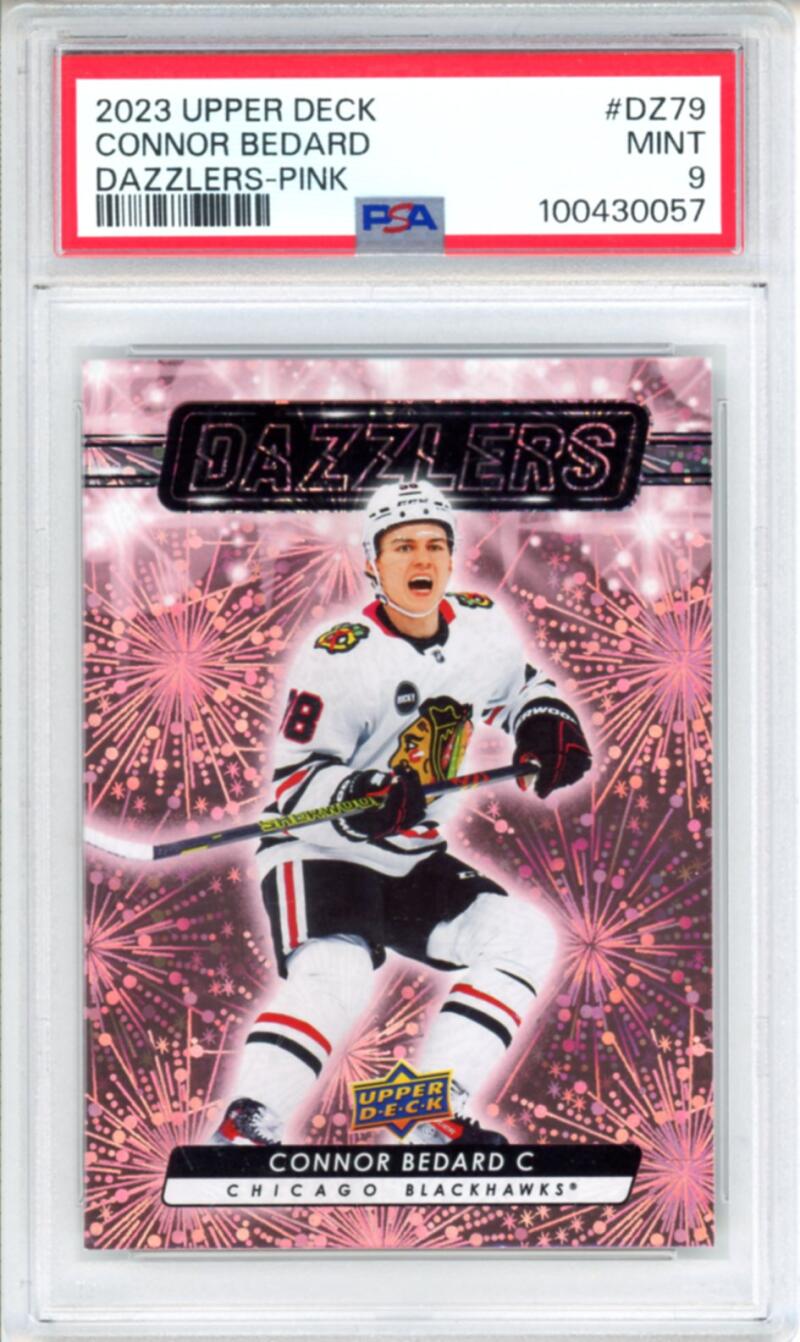 2023-24 Upper Deck Dazzlers Pink Connor Bedard RC Rookie Hockey - PSA 9 Image 1