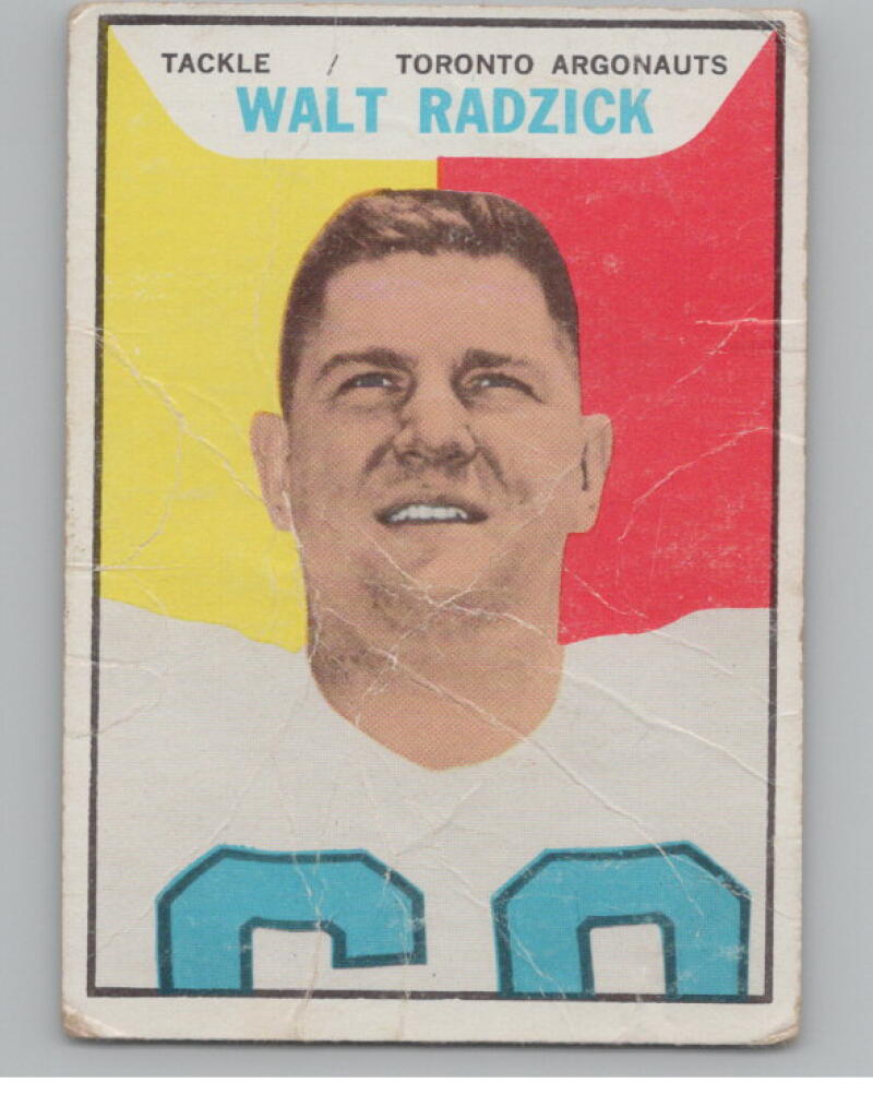 1965 Topps CFL #112 Walt Radzick Football Trading Card V103096 Image 1