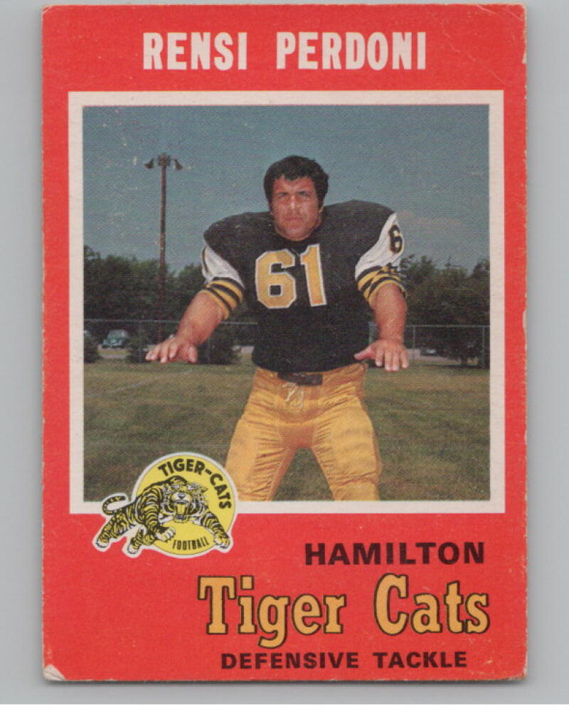 1971 O-Pee-Chee CFL #63 Rensi Perdoni Football Trading Card V103105 Image 1