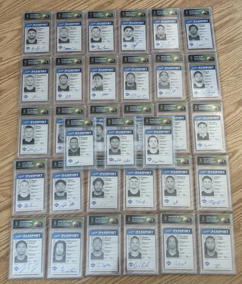 2022 Prestige NFL Passport Signatures Complete Graded HCWG Set 1-33 - Pickett ++ Image 2