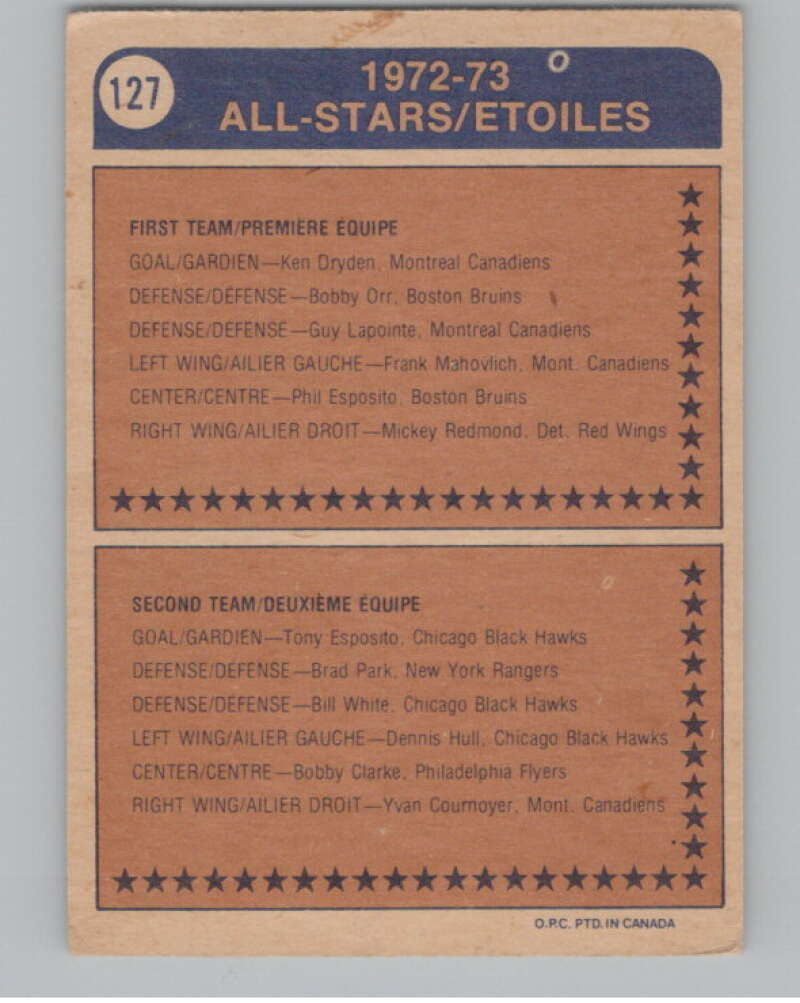 1974-75 O-Pee-Chee #127 Rick Martin AS Buffalo Sabres V103576 Image 2