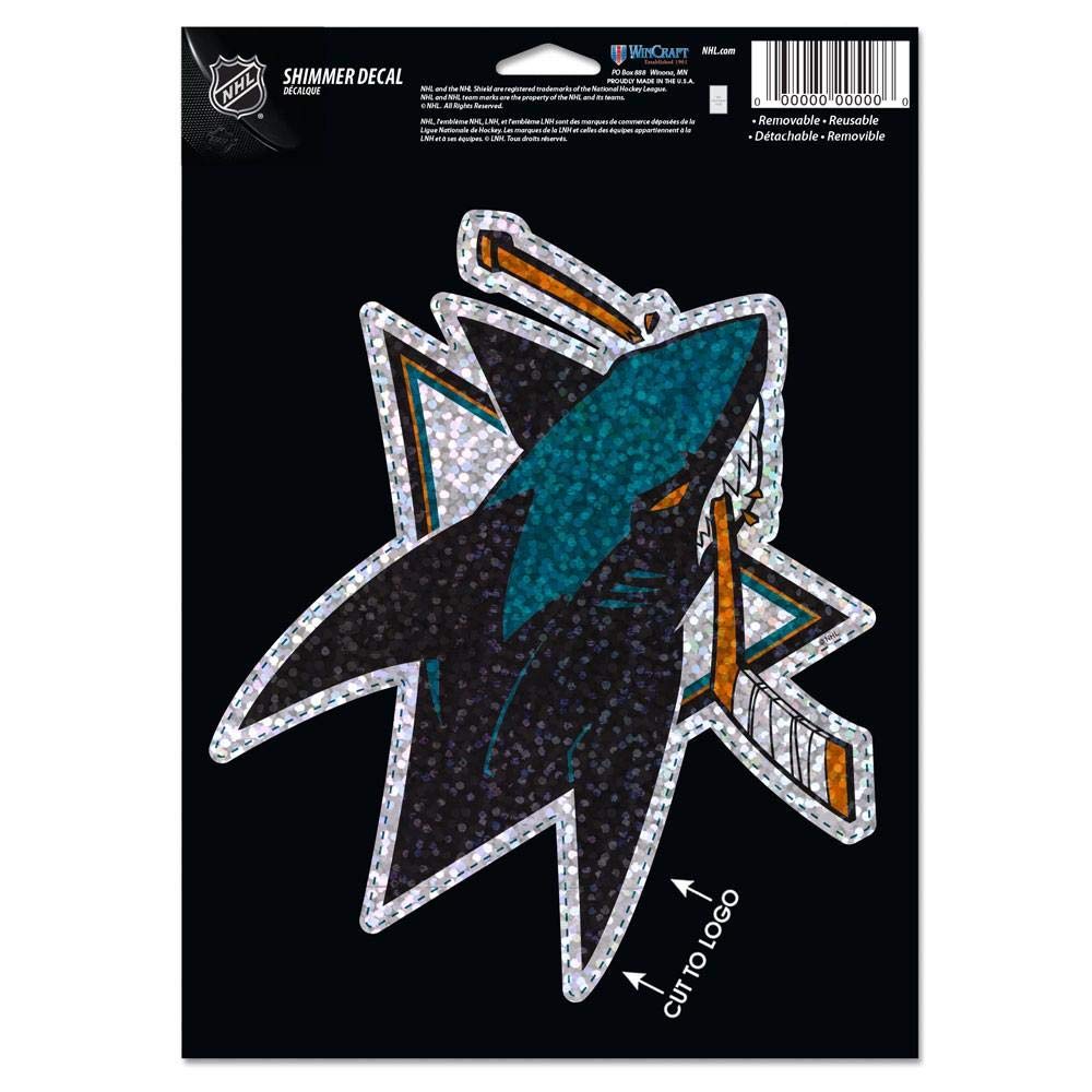 Wincraft San Jose Sharks Shimmer Decal 5 by 7-Inch Hockey