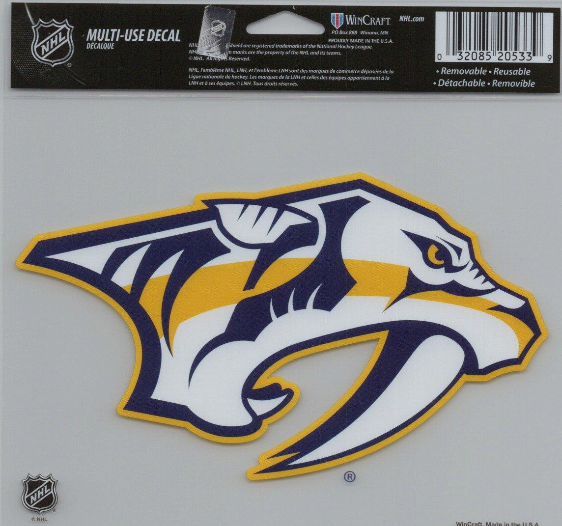 Wincraft NHL Nashville Predators 20533011 Multi-Use Colored Decal, 5-Inchx6-Inch