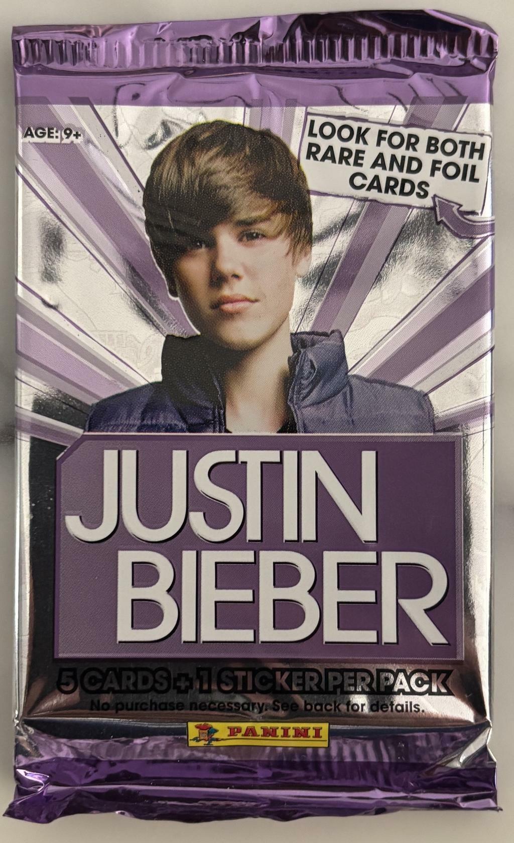 Justin Bieber Trading Cards 5 Cards and 1 Sticer Per Pack