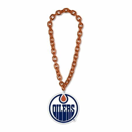 WinCraft Edmonton Oilers Hockey Big Chain Necklace - 38" plastic chain with foam logo