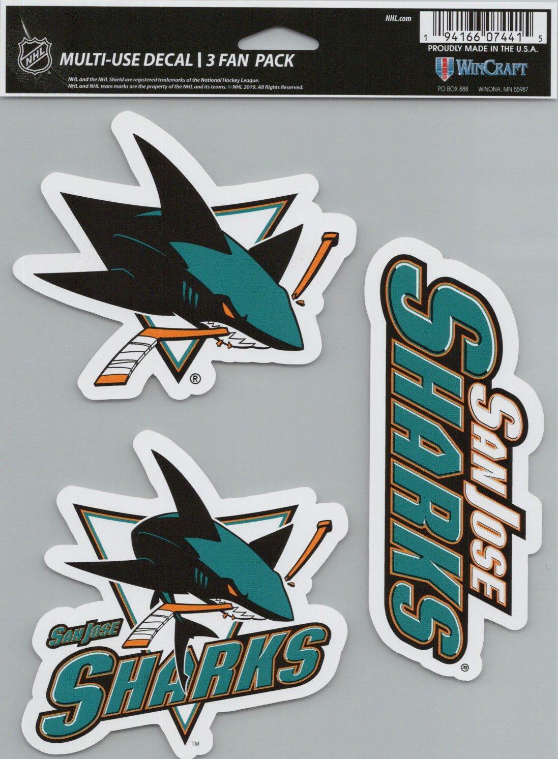 Wincraft San Jose Sharks 5x7inch Decal Sheet
