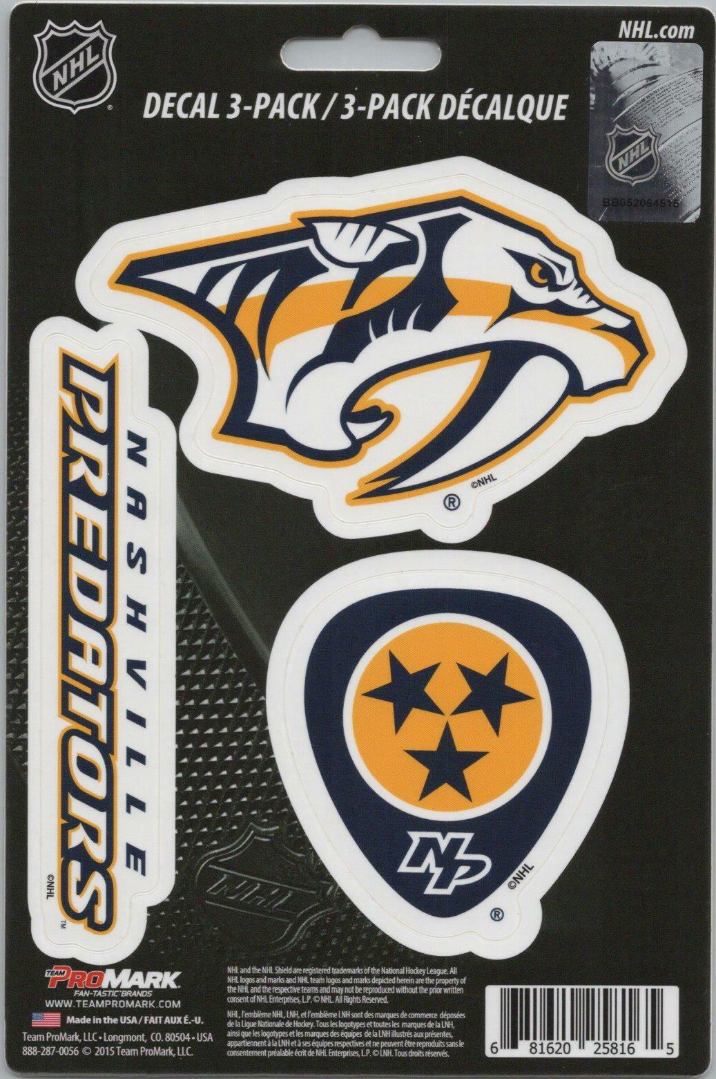 Team ProMark NHL Nashville Predators Standard Team Hockey Decals