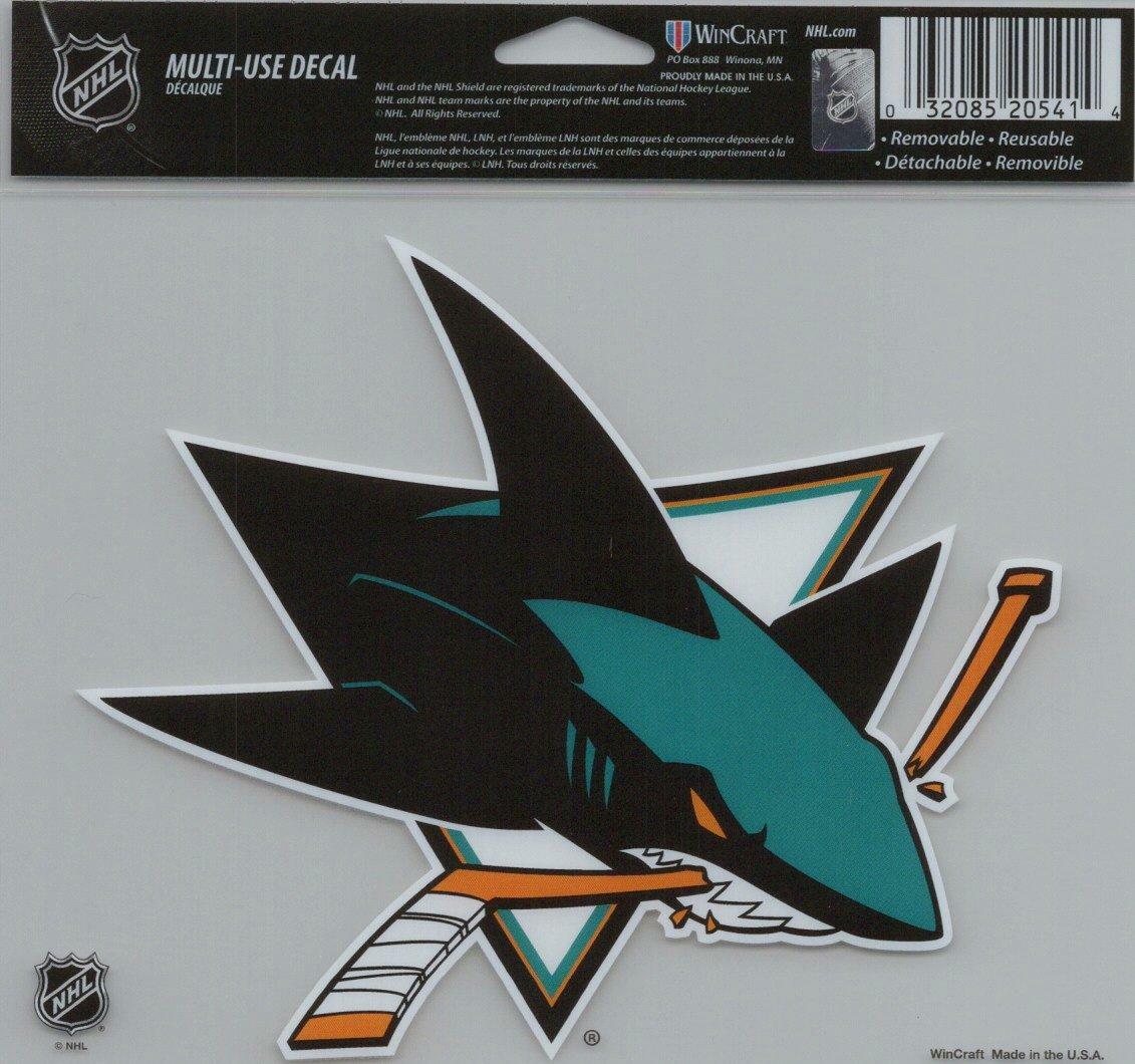 Wincraft NHL San Jose Sharks Multi-Use Colored Decal, 5-Inchx6-Inch