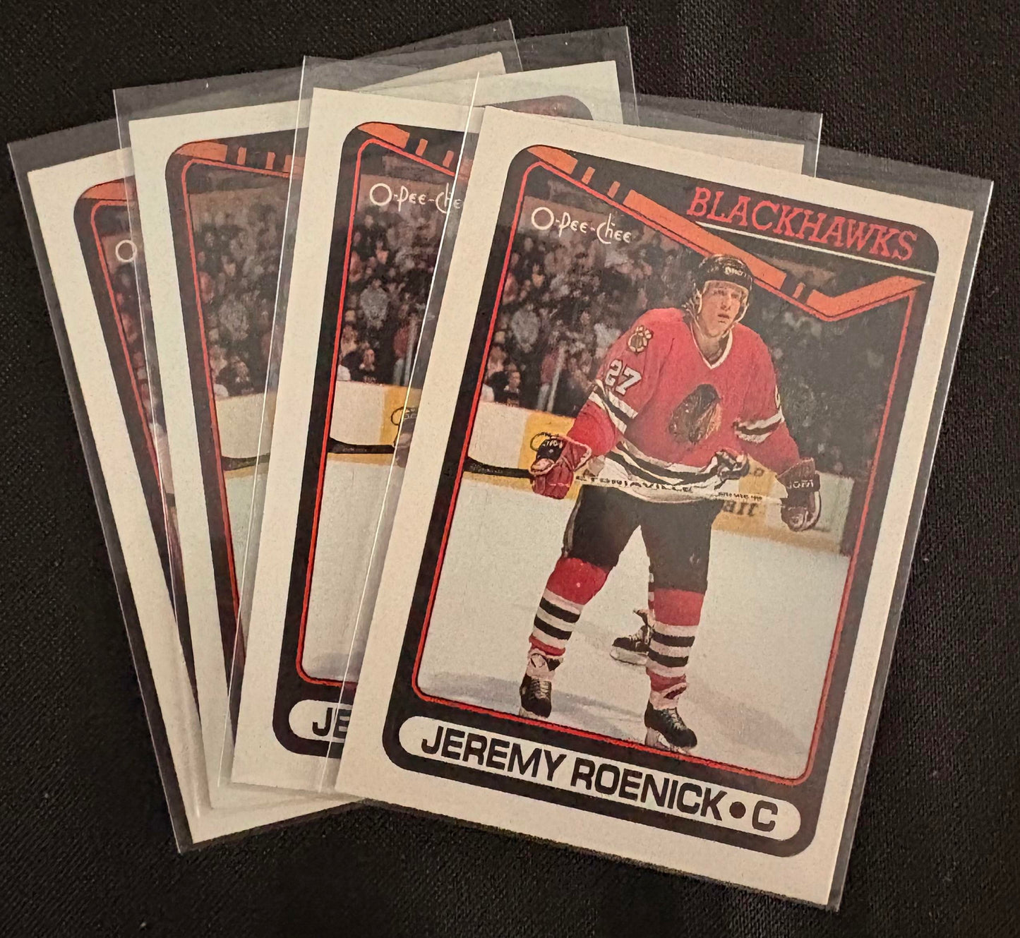1990-91 O-Pee-Chee #7 Jeremy Roenick RC Rookie - Hockey Lot of 4