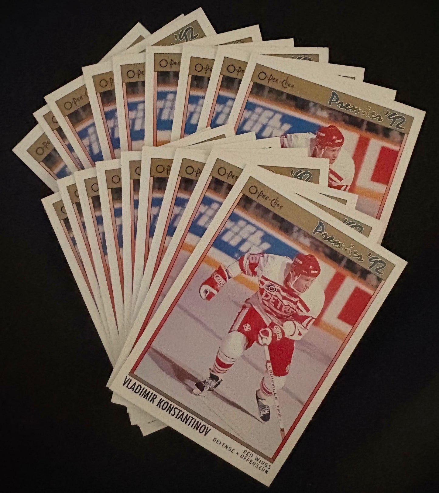 1991-92 OPC Premier #118B Vladimir Konstantinov Rookie RC - Hockey Lot of 18