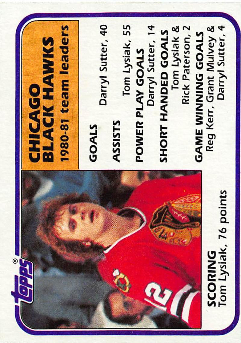 1981-82 Topps #49 Tom Lysiak TL NM-MT Hockey NHL Blackhawks