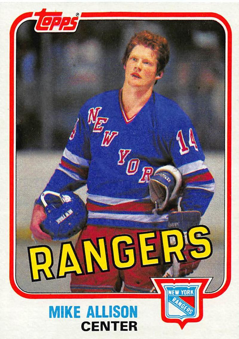1981-82 Topps #E94 Mike Allison NM-MT Hockey NHL RC Rookie NY Rangers