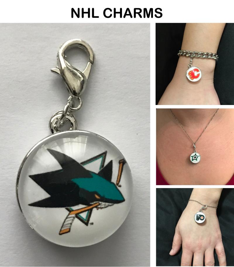 San Jose Sharks NHL Clip Charm for Bracelets, Necklaces, etc. Image 1
