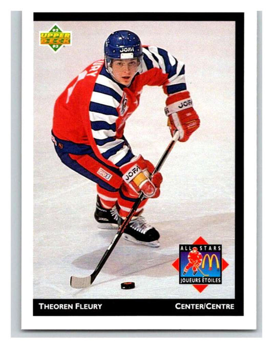(HCW) 1992-93 McDonald's Upper Deck #7 Theo Fleury Flames Mint NHL Image 1