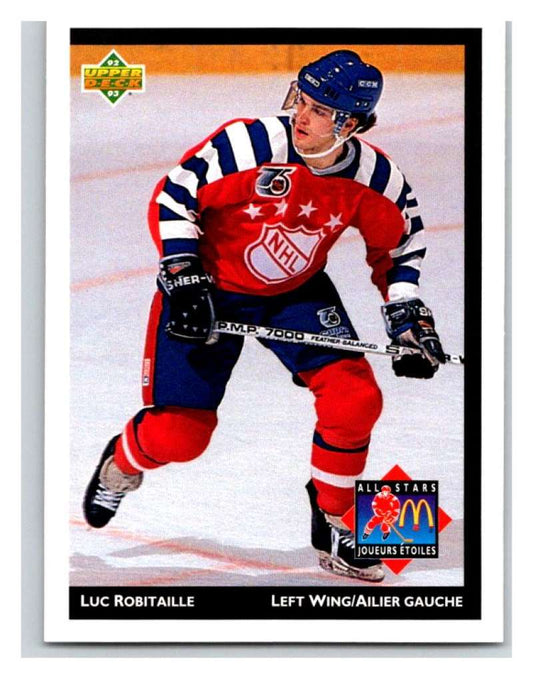 (HCW) 1992-93 McDonald's Upper Deck #12 Luc Robitaille Kings Mint NHL Image 1