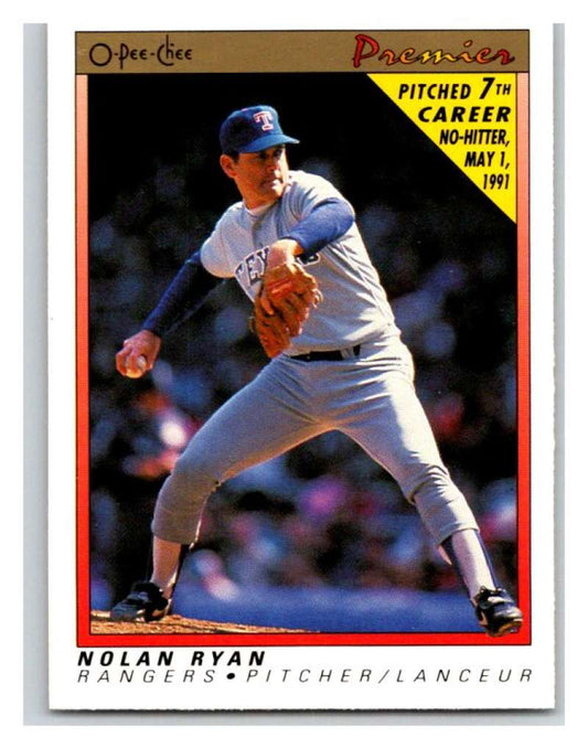 1991 O-Pee-Chee Premeir #102 Nolan Ryan Rangers MLB Mint