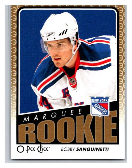 (HCW) 2009 O-Pee-Chee #784 Bobby Sanguinetti RC Rookie NY Rangers Mint NHL Image 1