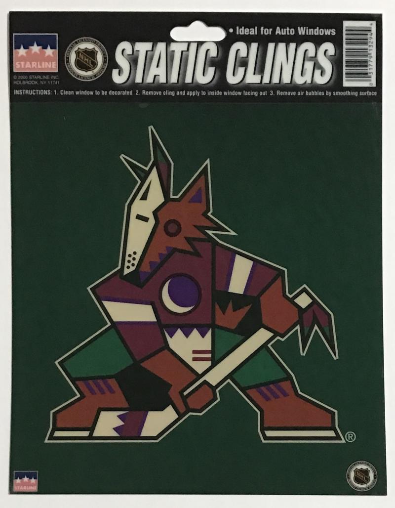 Arizona Coyotes 6"x6" NHL Static Clings for inside of car windows or glass Image 1