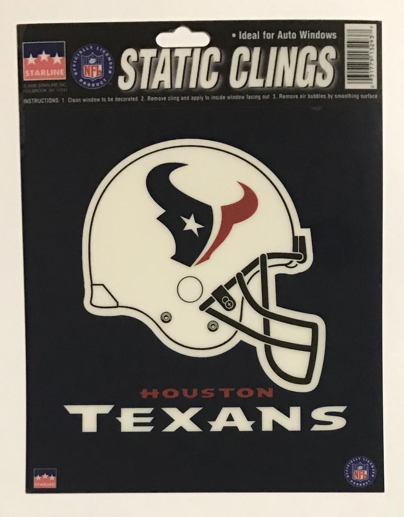 (HCW) Houston Texans 6"x6" NFL Static Clings for inside of car windows or glass Image 1